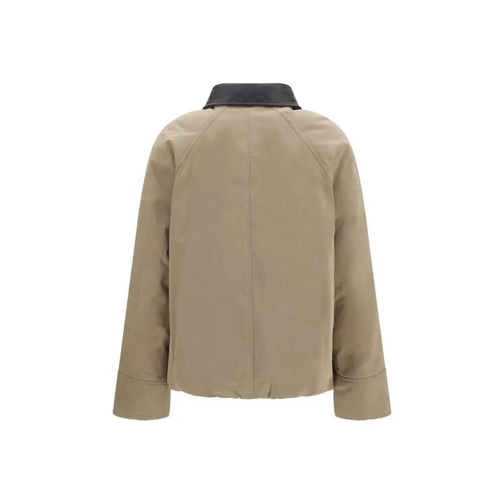 Brunello Cucinelli Beige Cotton Leather Jacket