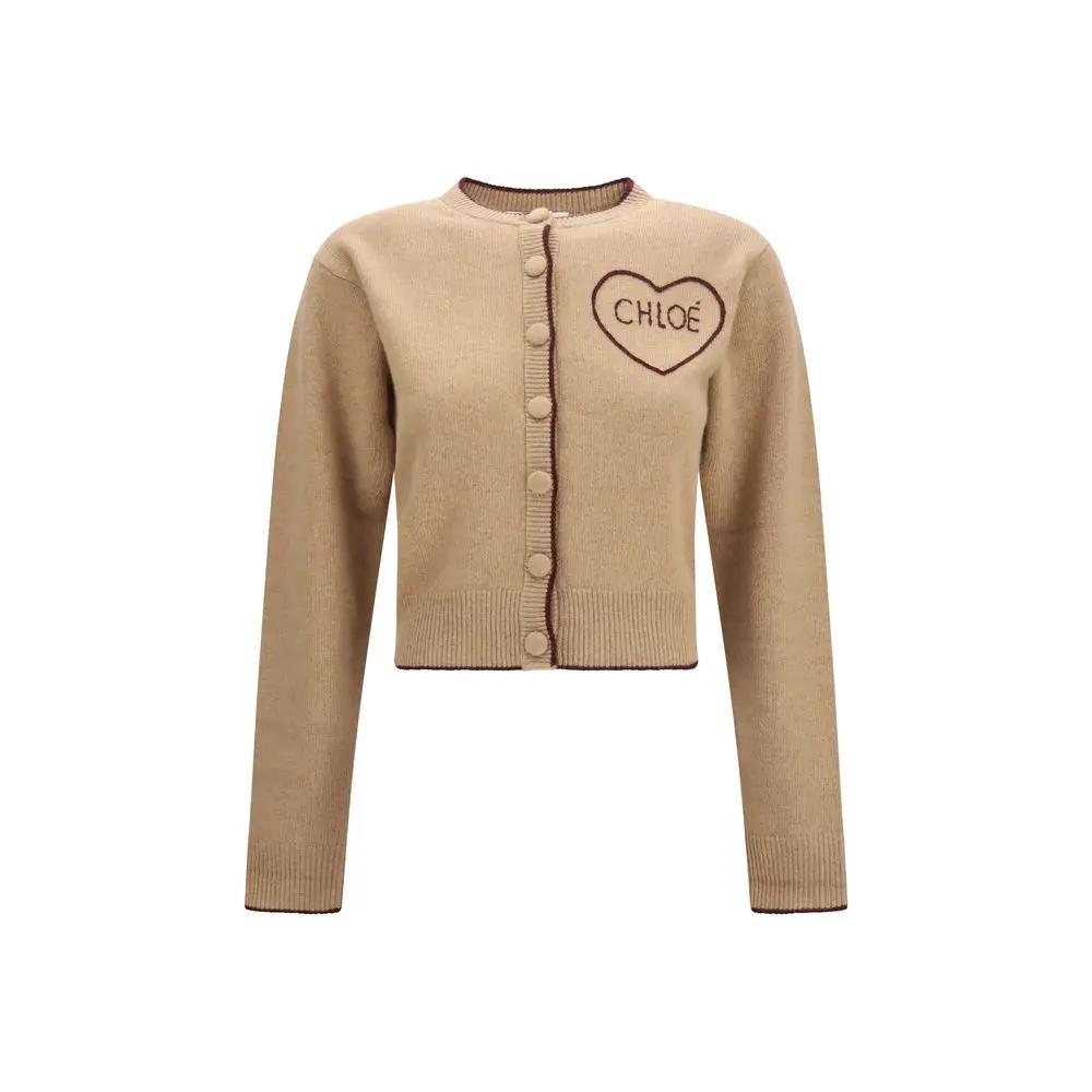 Chloé Sample Sale | Chloé Beige Wool Oves Aries Cardigan - | Designer outlet