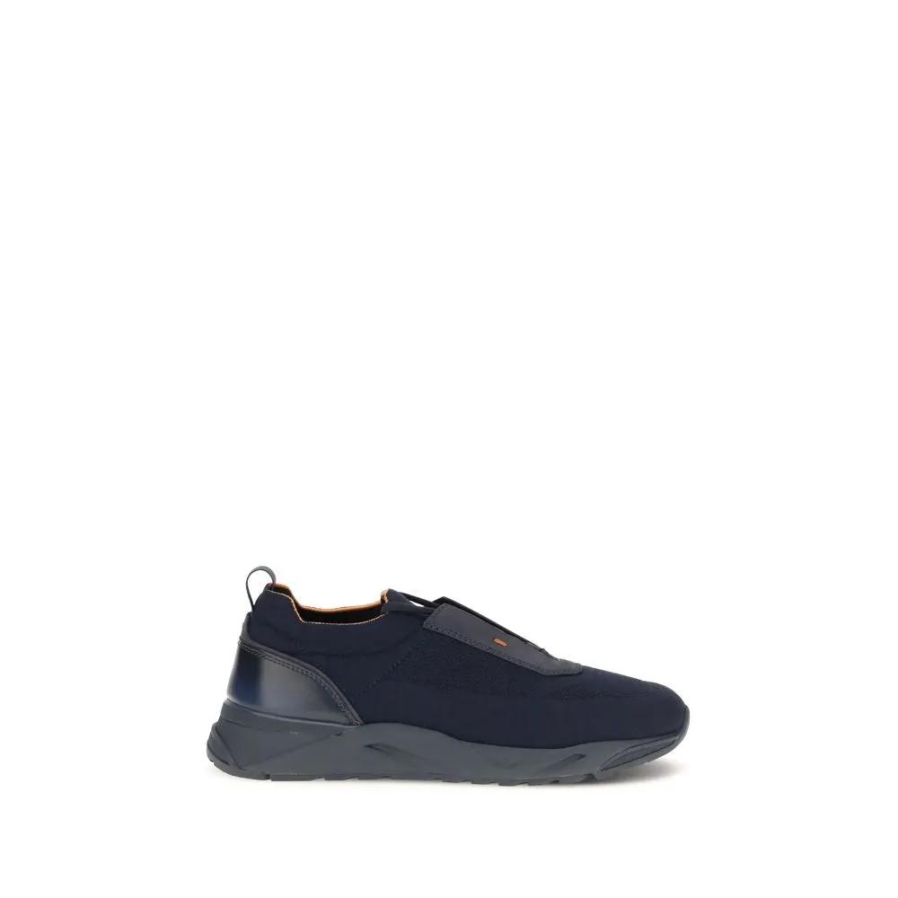Santoni Sample Sale | Santoni Blue Fabric Athletic Sneakers - | Designer outlet