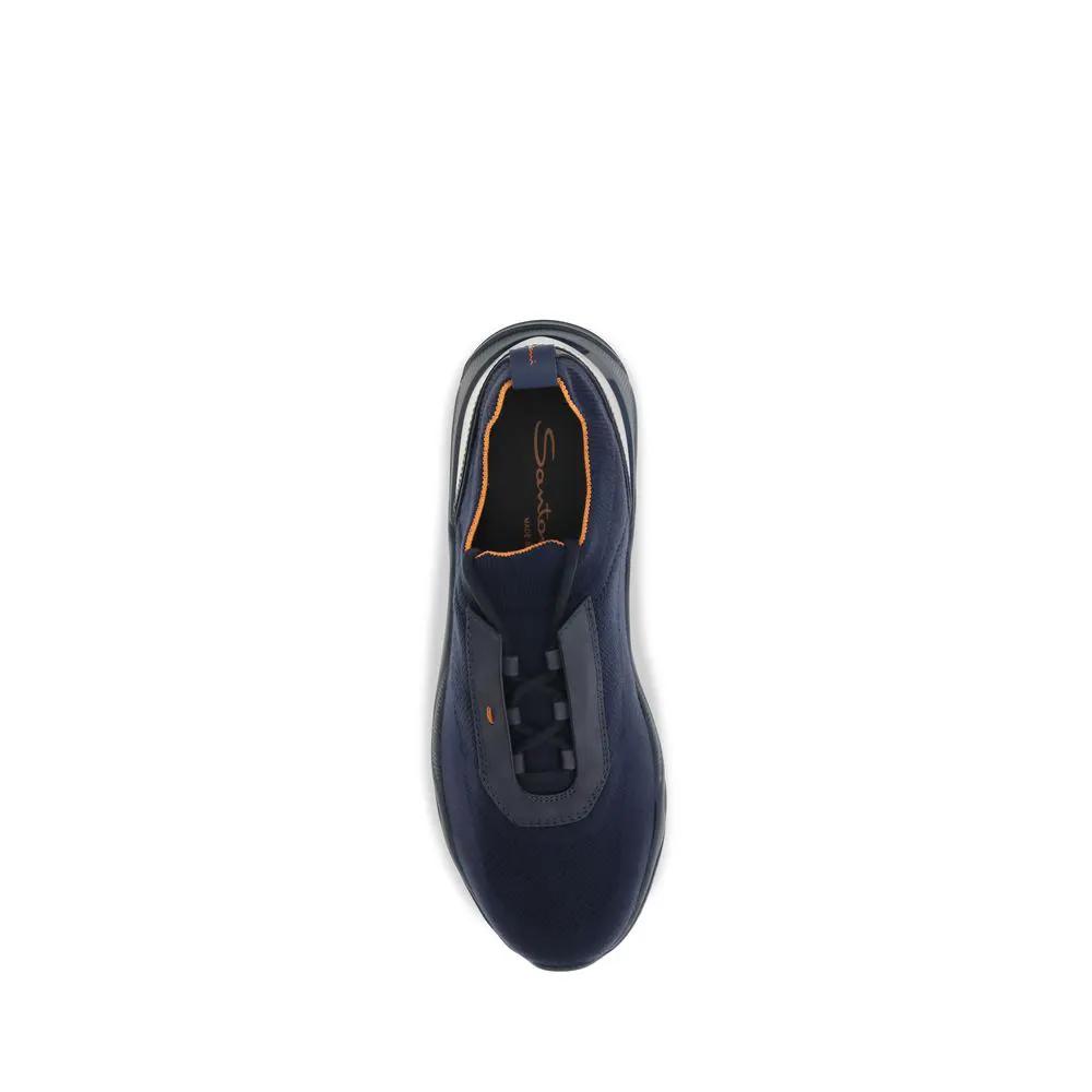 Santoni Sample Sale | Santoni Blue Fabric Athletic Sneakers - | Designer outlet