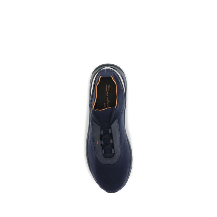 Santoni Sample Sale | Santoni Blue Fabric Athletic Sneakers - | Designer outlet