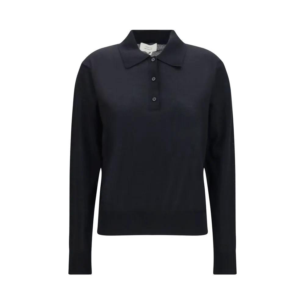 Loulou De Saison Sample Sale | Loulou De Saison Black Cashmere Polo Shirt - | Designer outlet