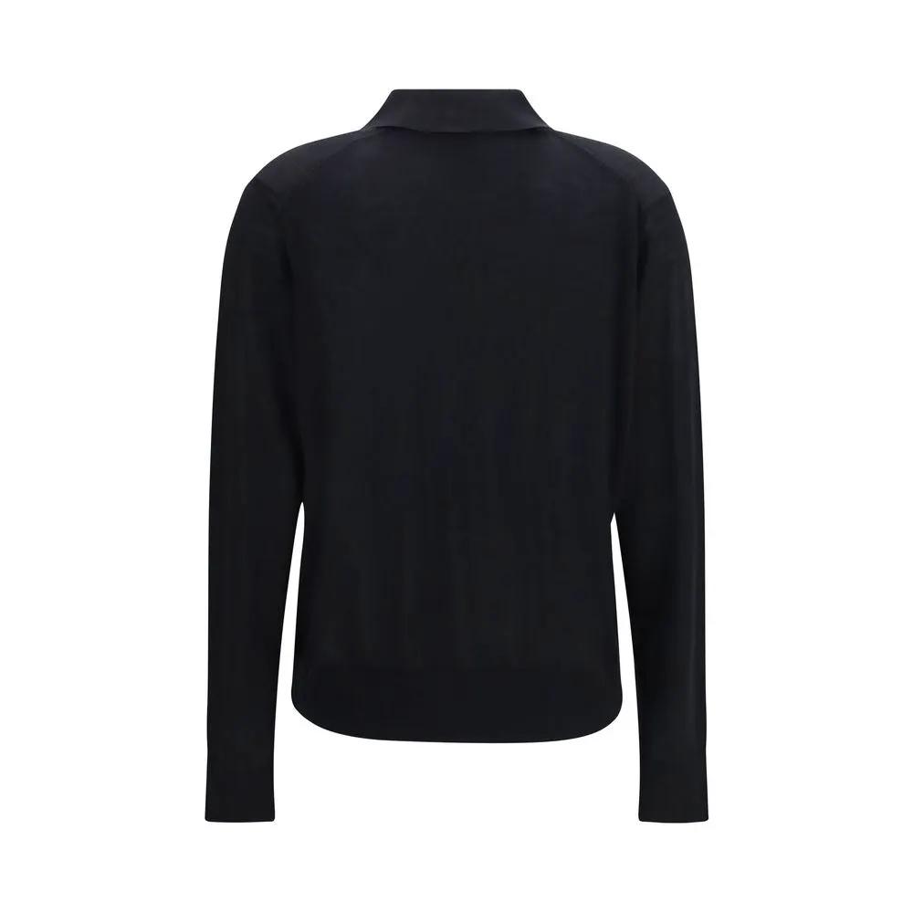 Loulou De Saison Sample Sale | Loulou De Saison Black Cashmere Polo Shirt - | Designer outlet