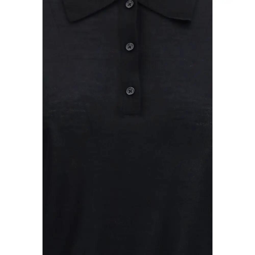 Loulou De Saison Sample Sale | Loulou De Saison Black Cashmere Polo Shirt - | Designer outlet
