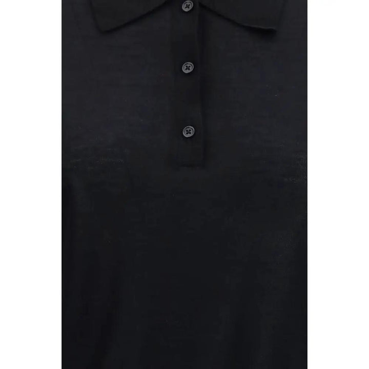 Loulou De Saison Sample Sale | Loulou De Saison Black Cashmere Polo Shirt - | Designer outlet