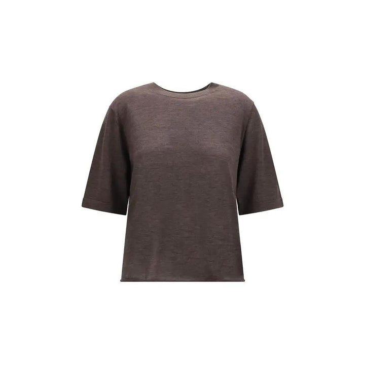 Loulou De Saison Sample Sale | Loulou De Saison Brown Cashmere T-Shirt - | Designer outlet