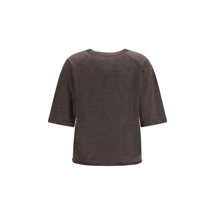 Loulou De Saison Sample Sale | Loulou De Saison Brown Cashmere T-Shirt - | Designer outlet
