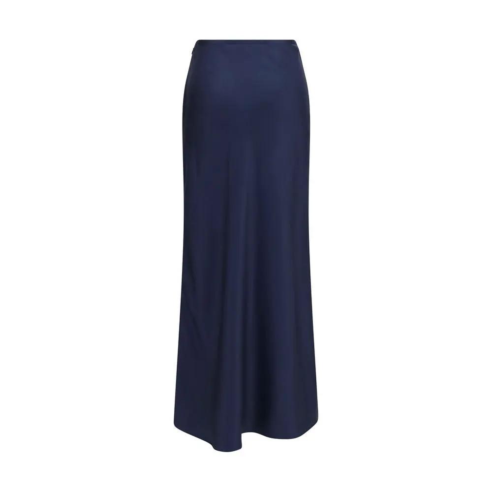 Loulou De Saison Sample Sale | Loulou De Saison Blue Silk Long Skirt - | Designer outlet