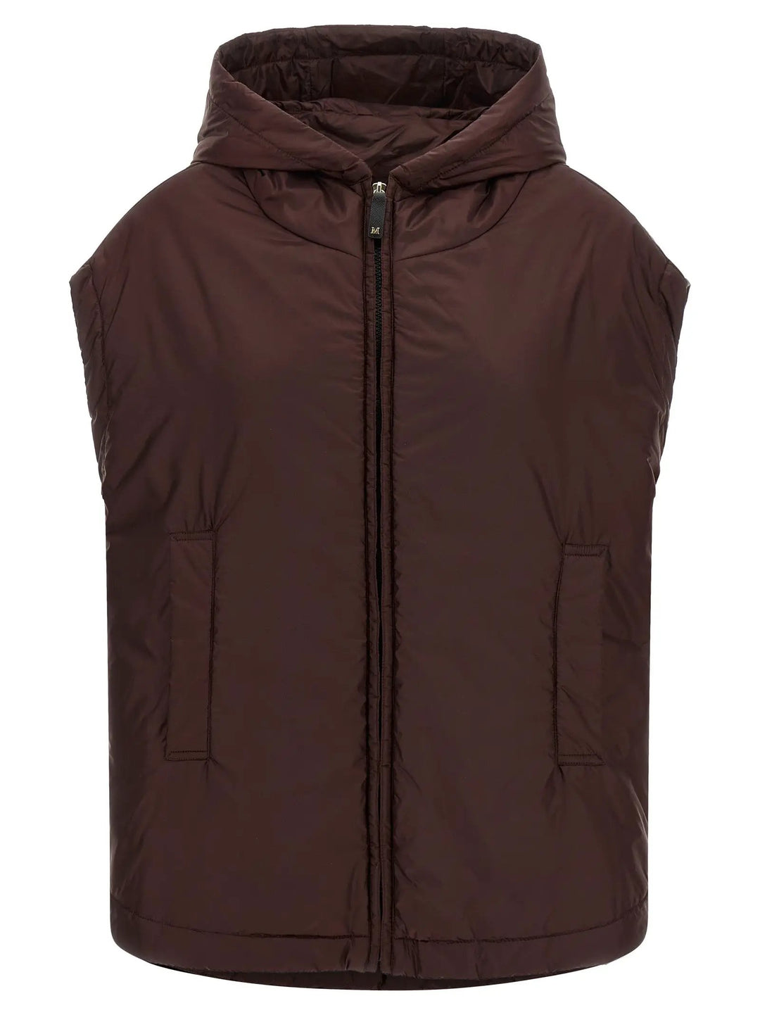 Max Mara Bordeaux Polyester Sleeveless Jacket