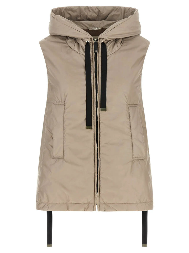 Max Mara Beige Polyester Sleeveless Jacket