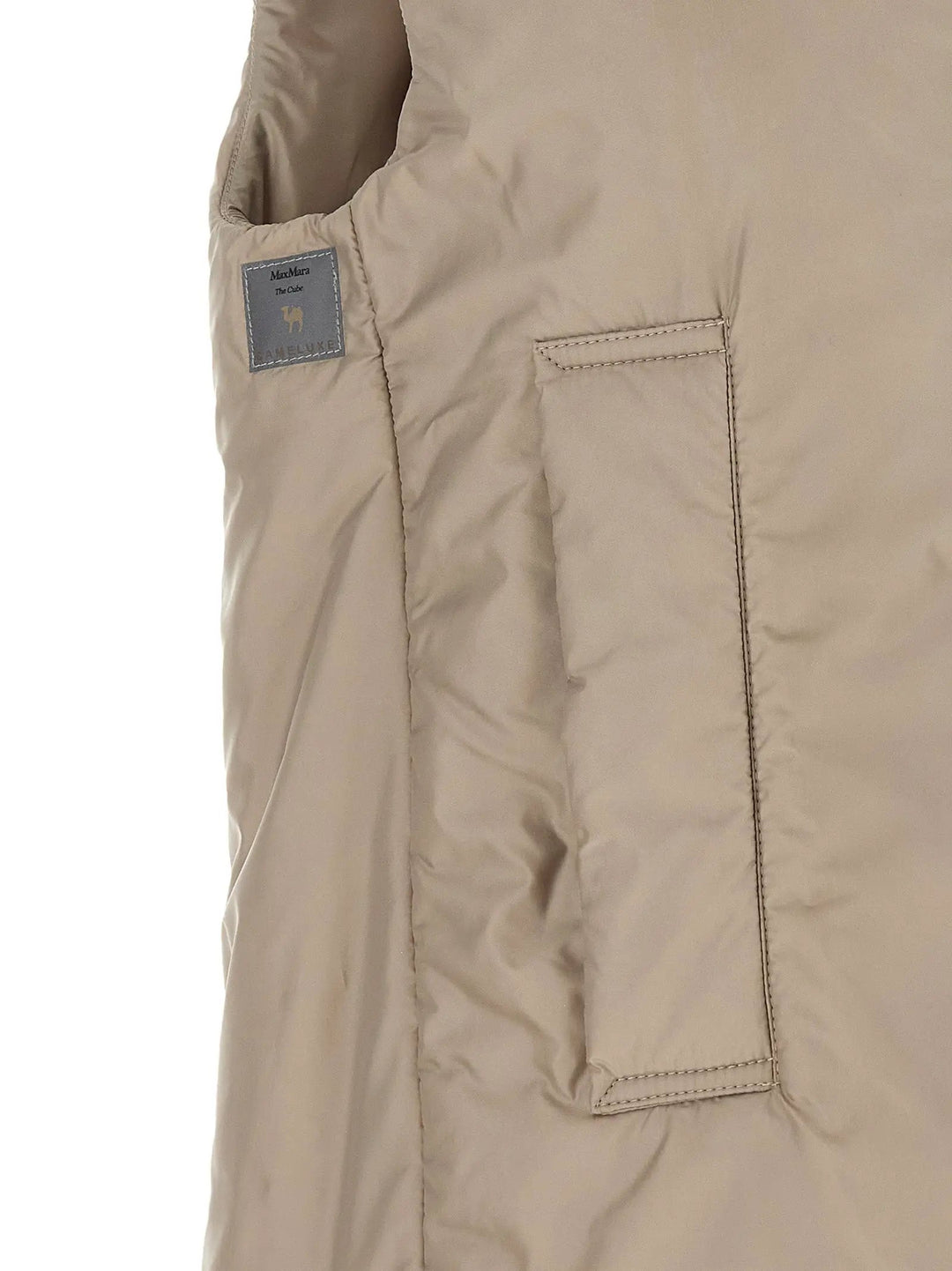 Max Mara Beige Polyester Sleeveless Jacket