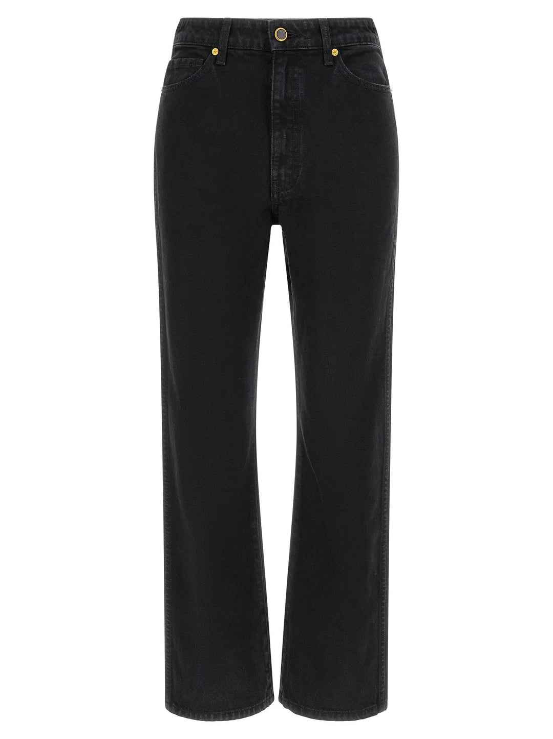 Khaite Black Cotton Flared Jeans