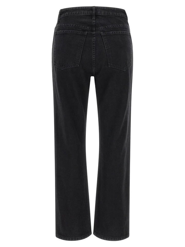 Khaite Black Cotton Flared Jeans