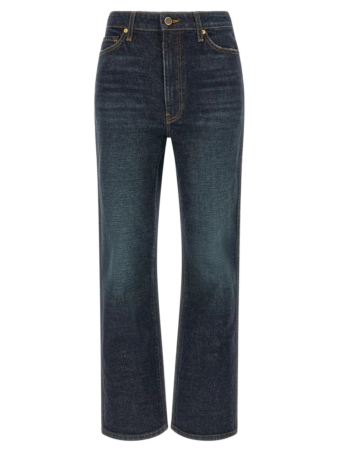 Khaite Blue Cotton Flared Jeans