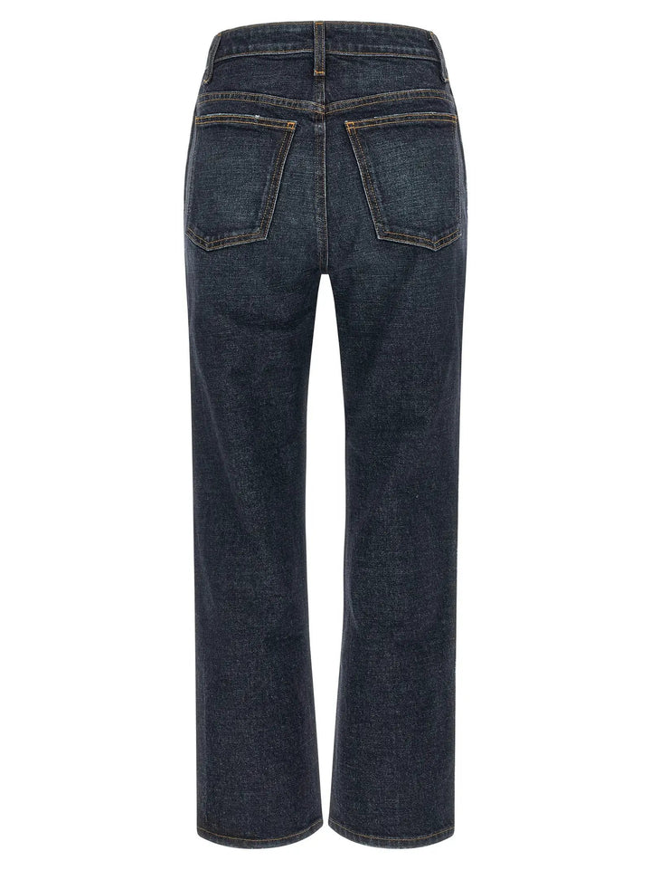 Khaite Blue Cotton Flared Jeans