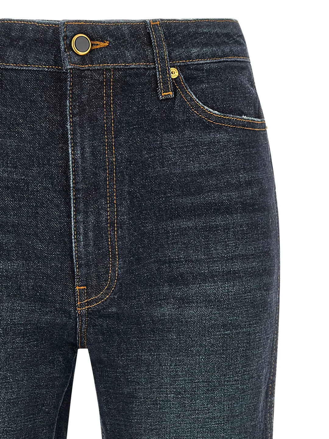 Khaite Blue Cotton Flared Jeans
