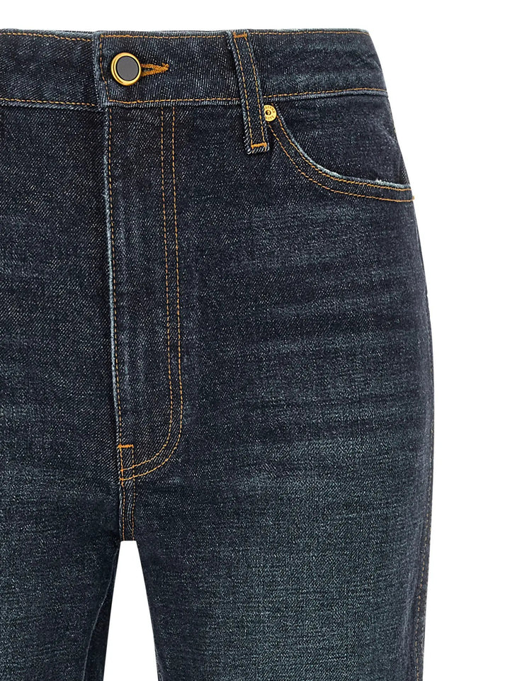 Khaite Blue Cotton Flared Jeans