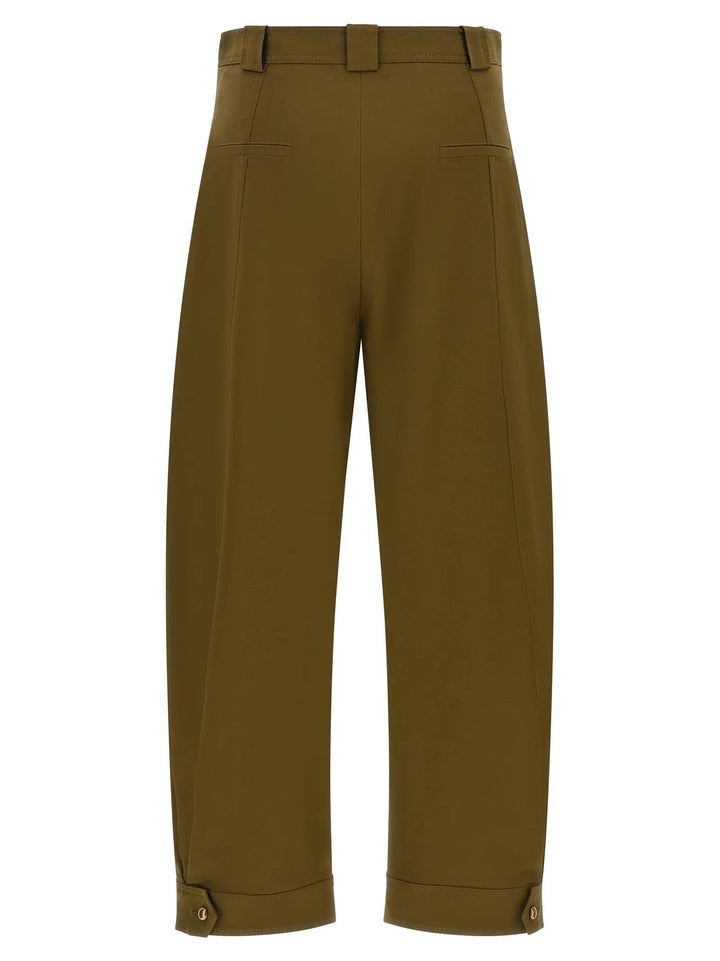 Max Mara Bicolor Cotton Cropped Pants