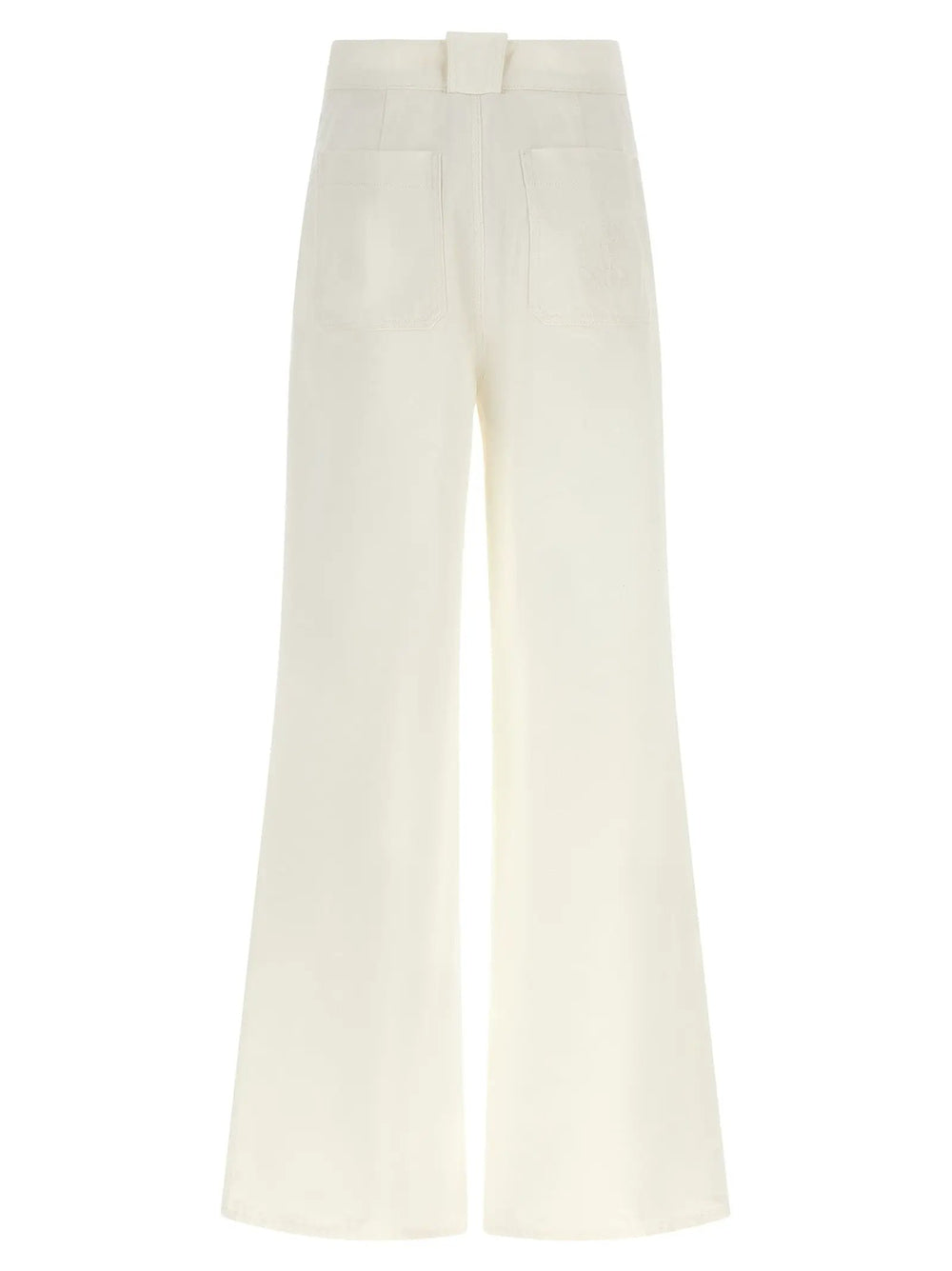 Max Mara Sample Sale | Max Mara White Cotton Flared Pants - | Designer outlet
