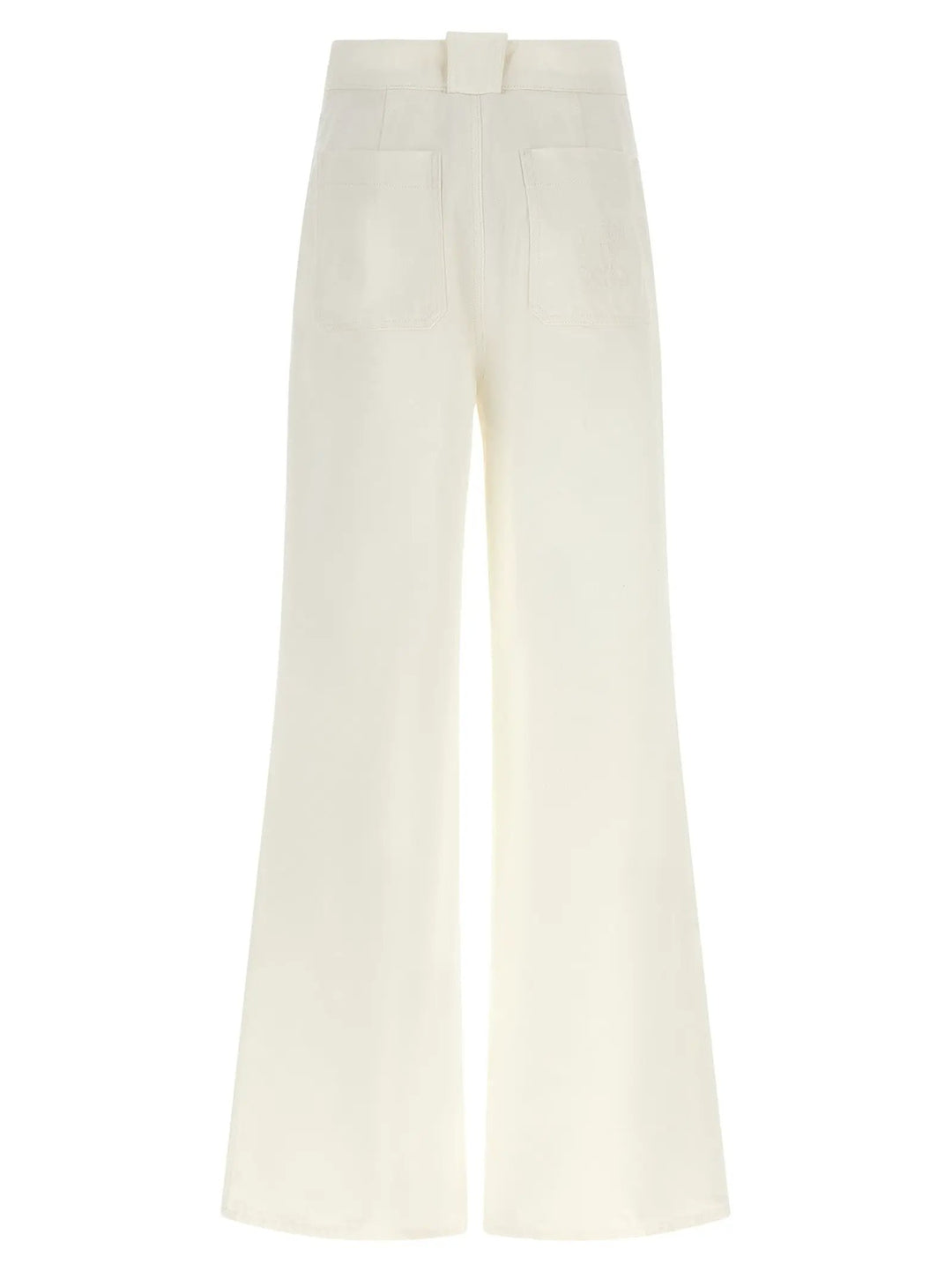 Max Mara White Cotton Flared Pants