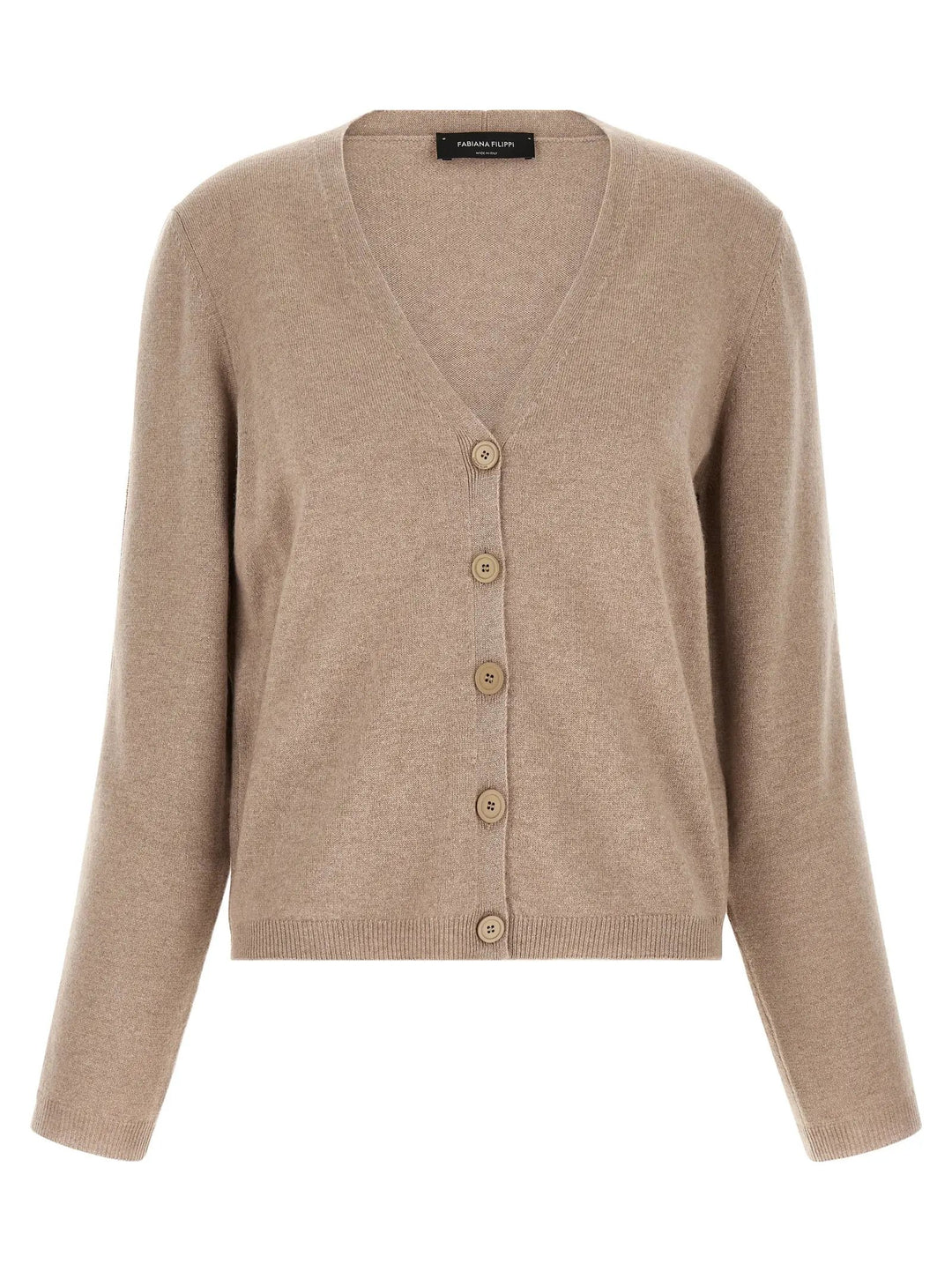 Fabiana Filippi Beige Virgin Wool Cardigan
