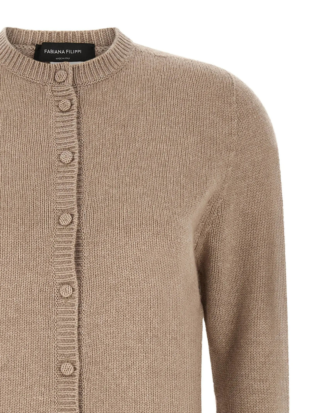 Fabiana Filippi Beige Virgin Wool Cardigan