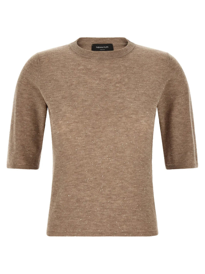 Fabiana Filippi Beige Wool T-Shirt
