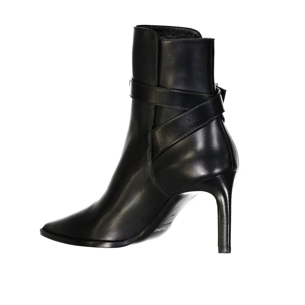 Celine Black Calfskin High Heel Boots