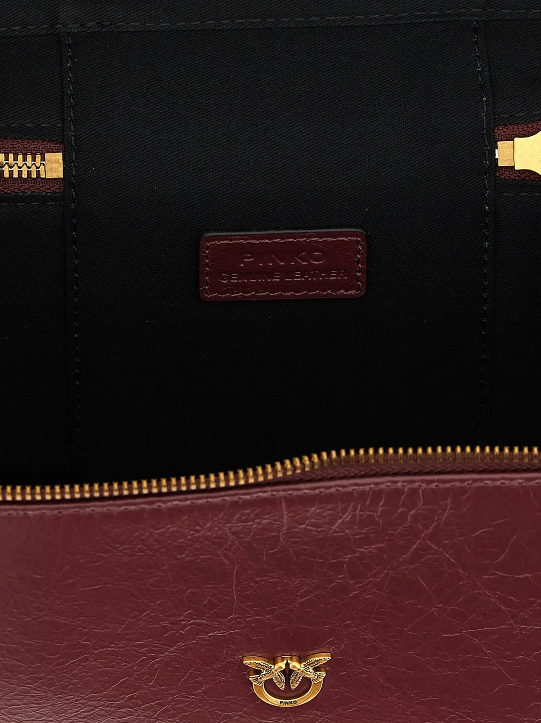 PINKO Bordeaux Calfskin Handbag