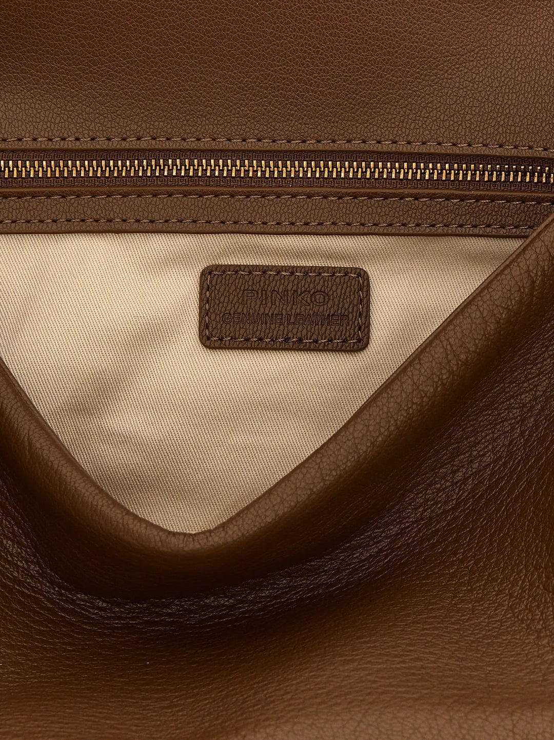 PINKO Brown Lamb Leather Shoulder Bag