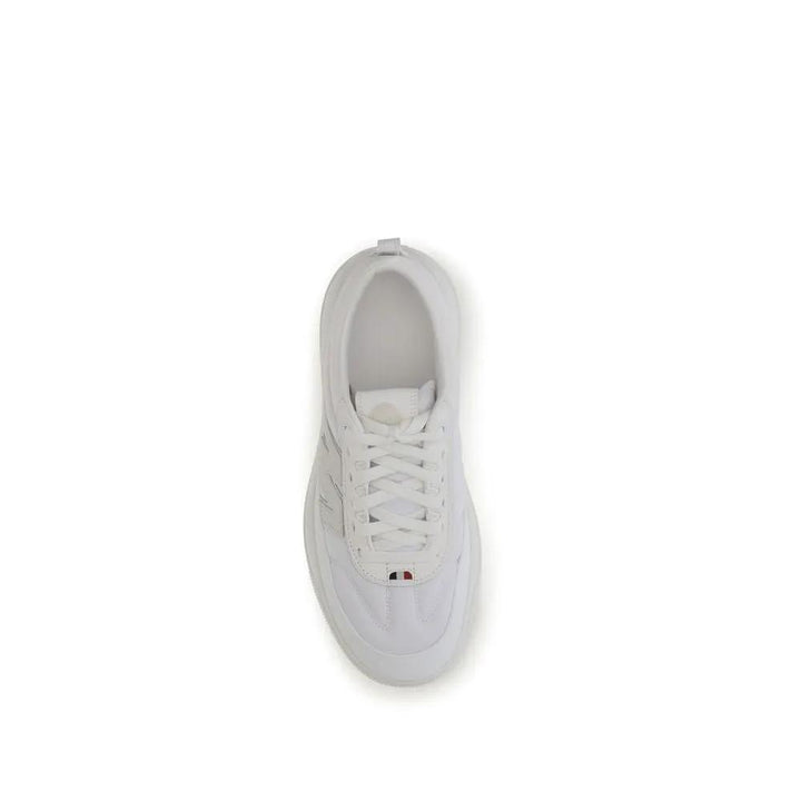 Moncler White Calf Leather Bos Taurus Athletic Sneakers