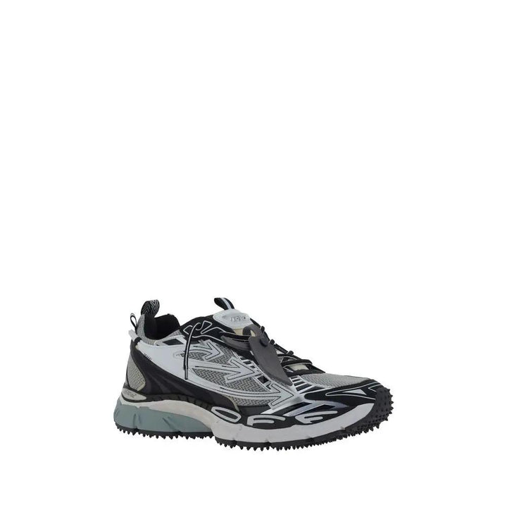 Off-White Gray Polyurethane Athletic Sneakers
