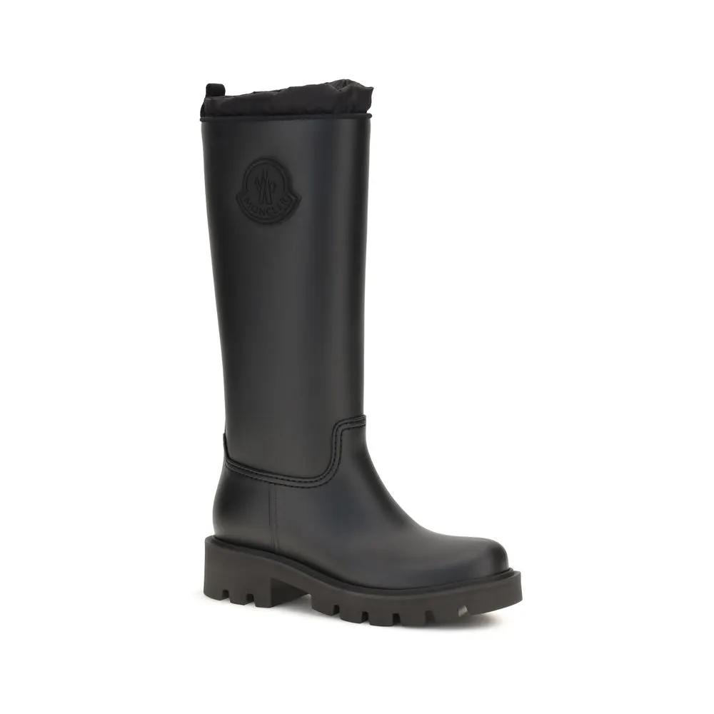 Moncler Black Pvc Rain Boots