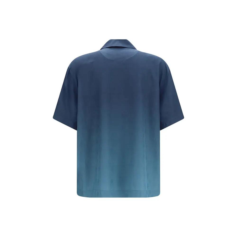 Off-White Sample Sale | Off-White Blue Viscose Pattern Shirt - | Designer outlet