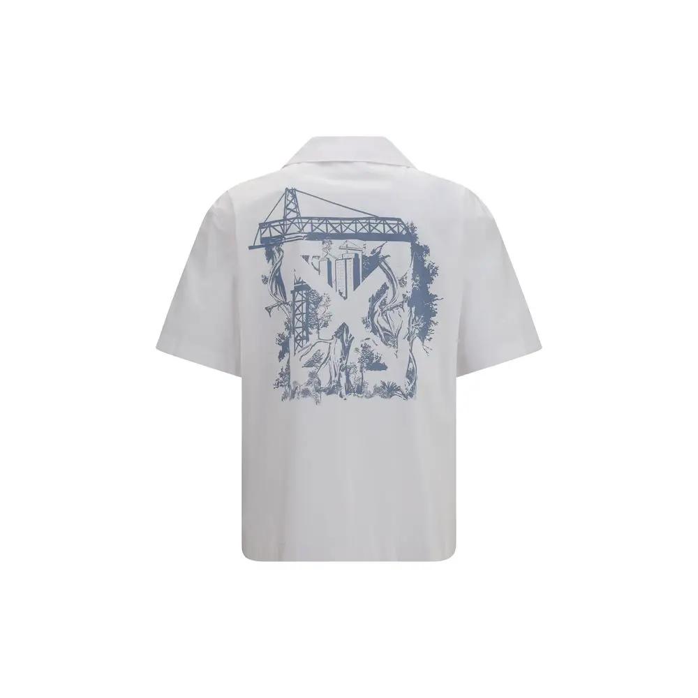 Off-White Sample Sale | Off-White White Cotton Pattern Shirt - | Designer outlet