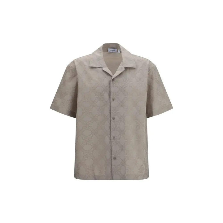 Off-White Beige Cotton Pattern Shirt