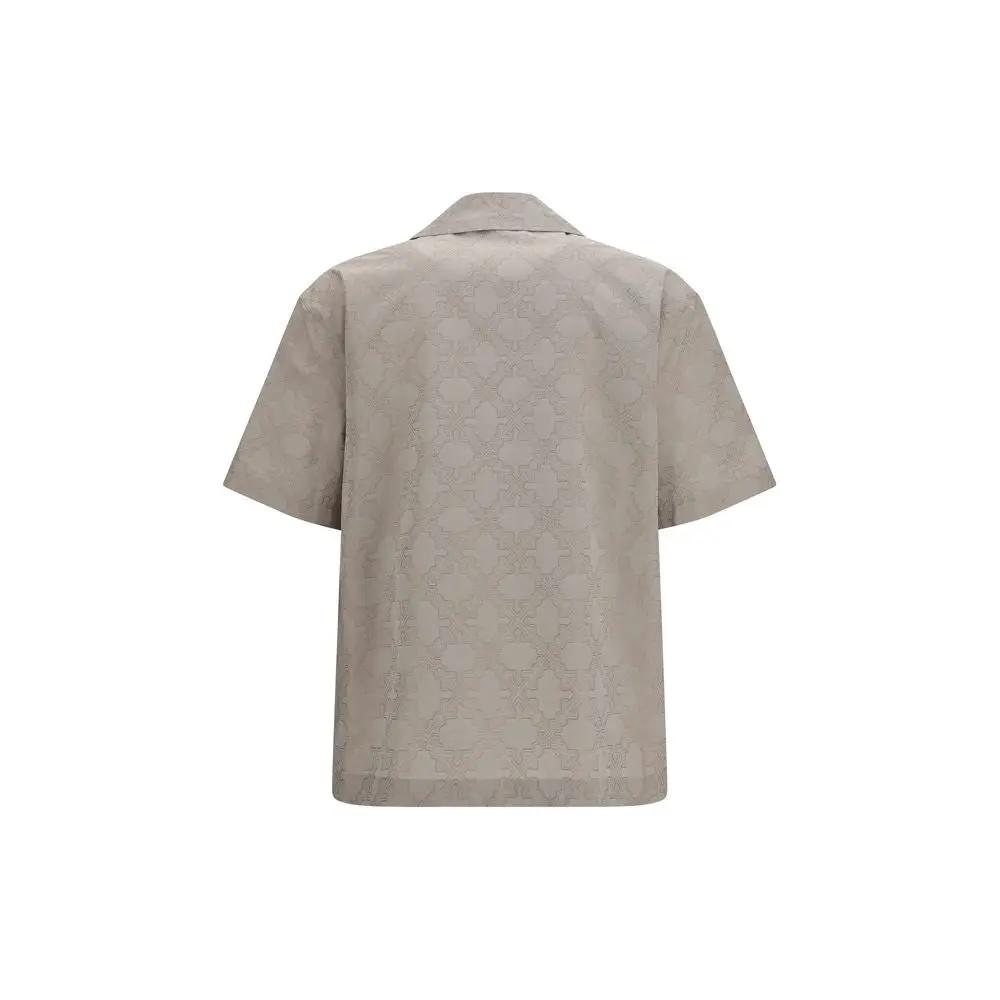 Off-White Sample Sale | Off-White Beige Cotton Pattern Shirt - | Designer outlet