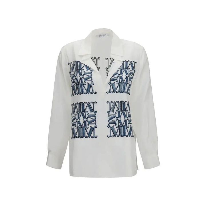 Max Mara White Silk Dress Shirt