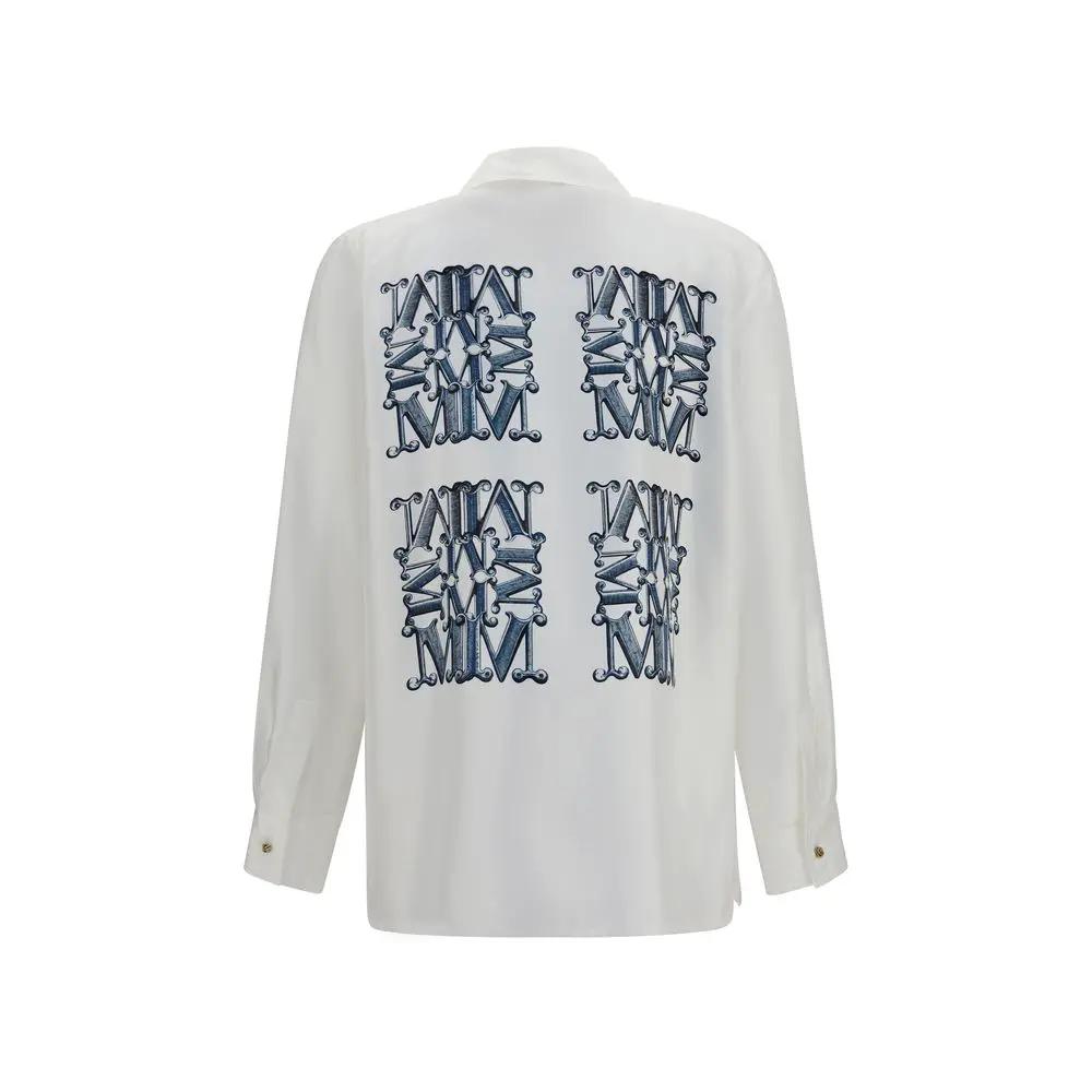 Max Mara White Silk Dress Shirt