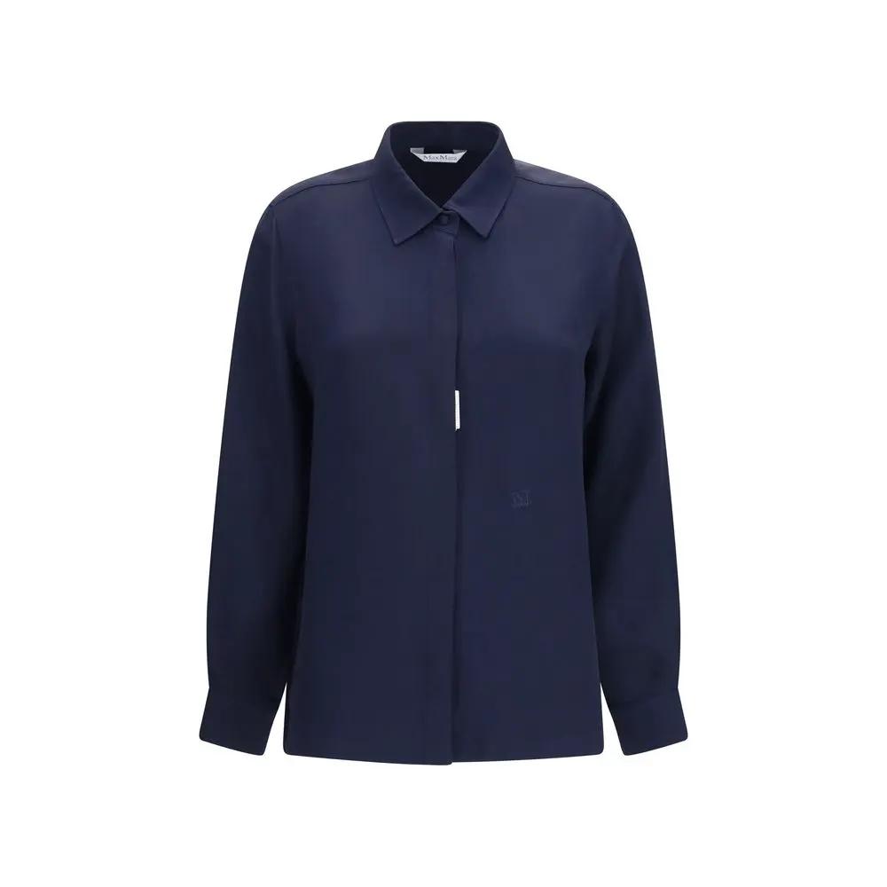 Max Mara Blue Silk Shirt