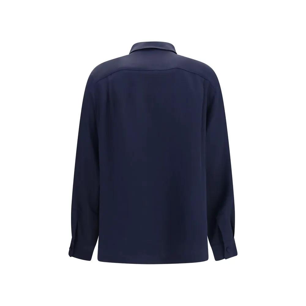 Max Mara Sample Sale | Max Mara Blue Silk Shirt - | Designer outlet