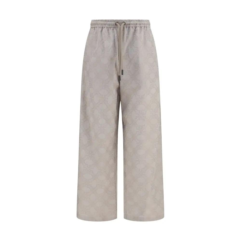 Off-White Beige Cotton Casual Pants