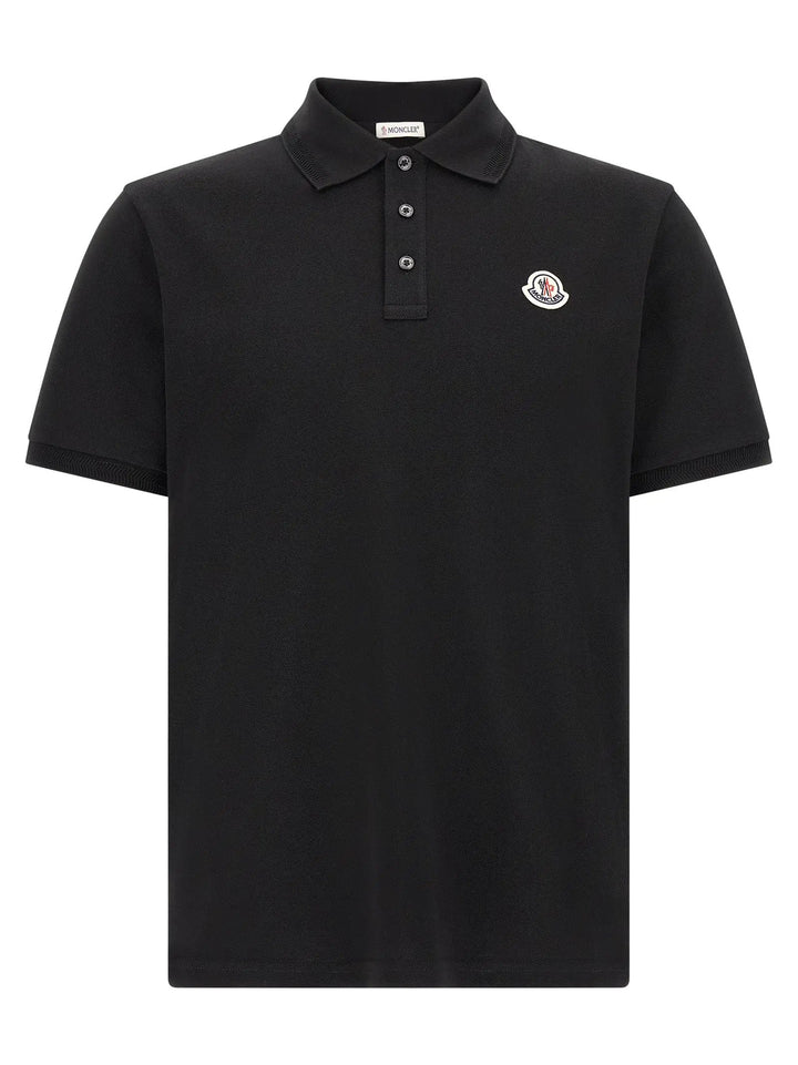 Moncler Sample Sale | Moncler Black Cotton Polo Shirt - | Designer outlet