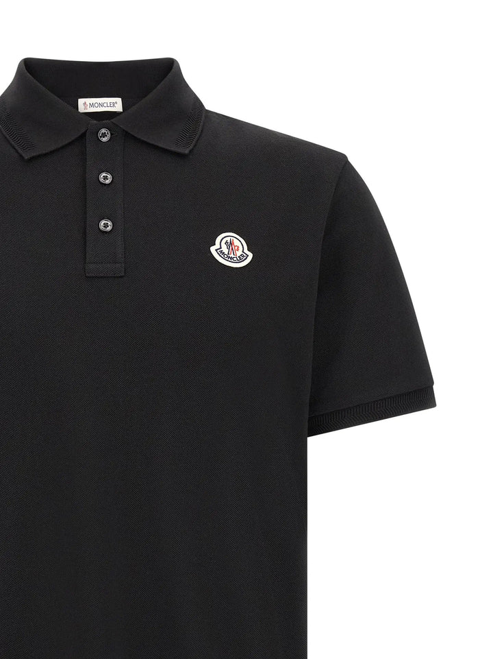 Moncler Sample Sale | Moncler Black Cotton Polo Shirt - | Designer outlet