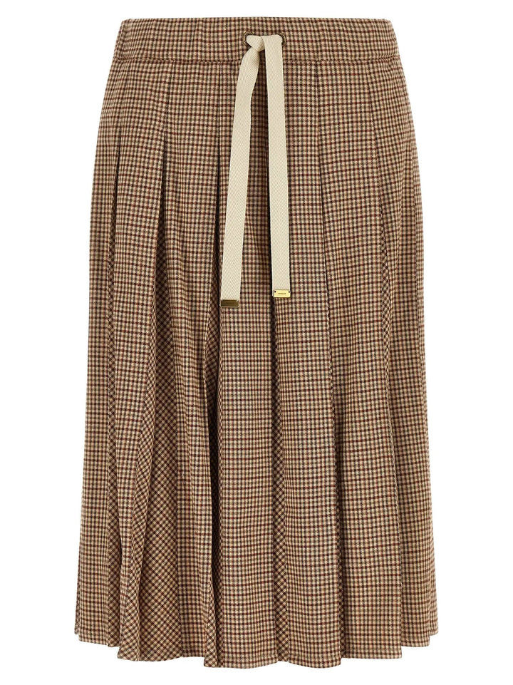 Moncler Sample Sale | Moncler Beige Viscose Midi Skirt - | Designer outlet
