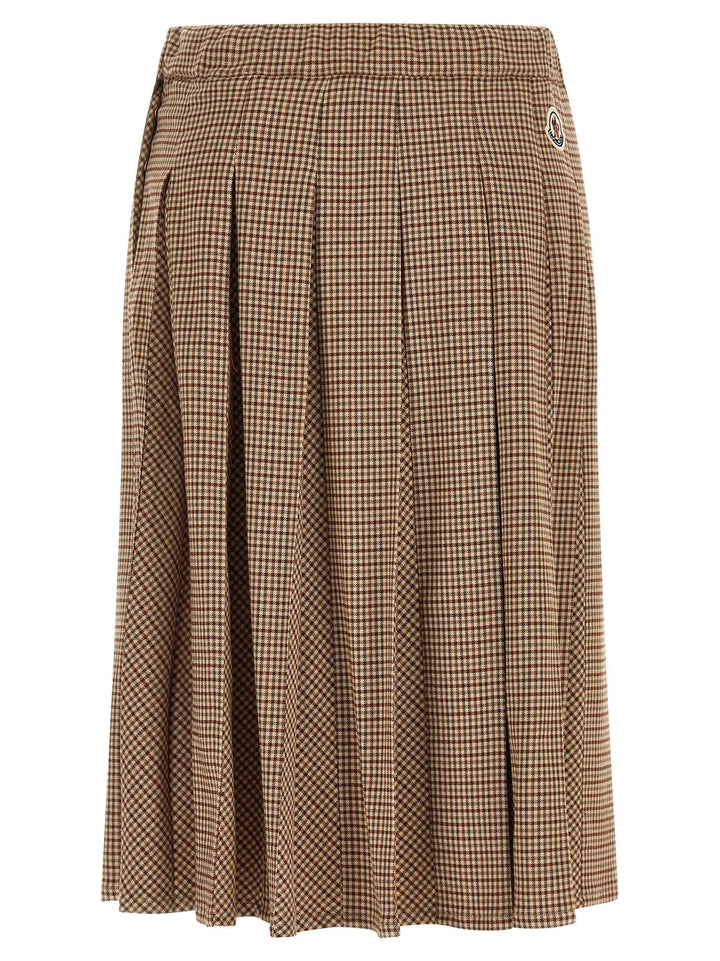 Moncler Sample Sale | Moncler Beige Viscose Midi Skirt - | Designer outlet