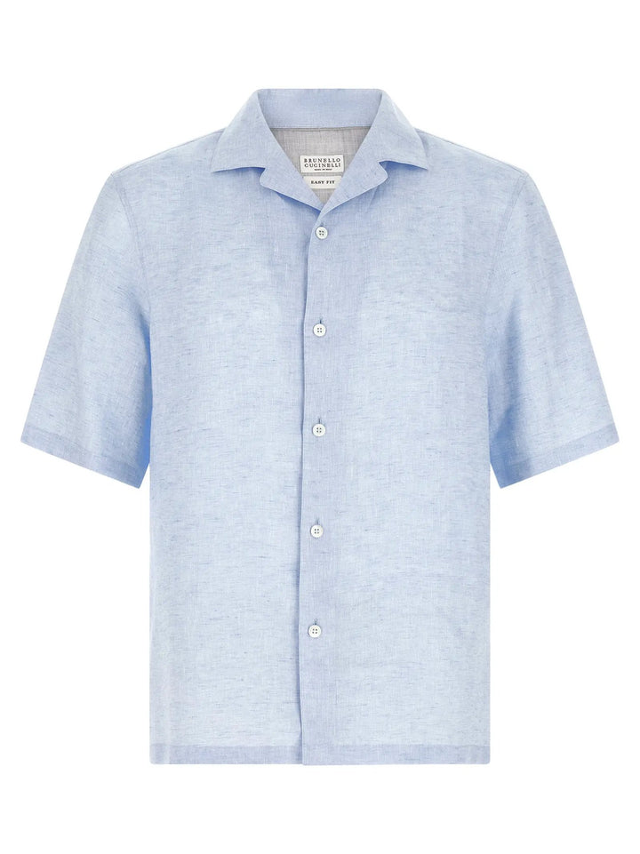 Brunello Cucinelli Sample Sale | Brunello Cucinelli Blue Linen Blouse - | Designer outlet