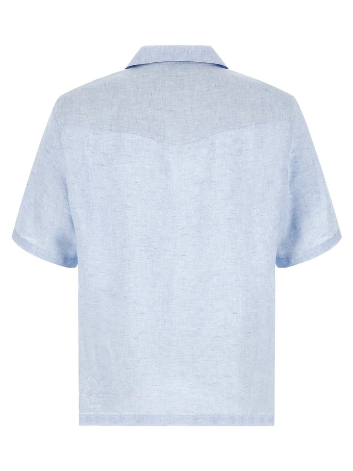 Brunello Cucinelli Sample Sale | Brunello Cucinelli Blue Linen Blouse - | Designer outlet