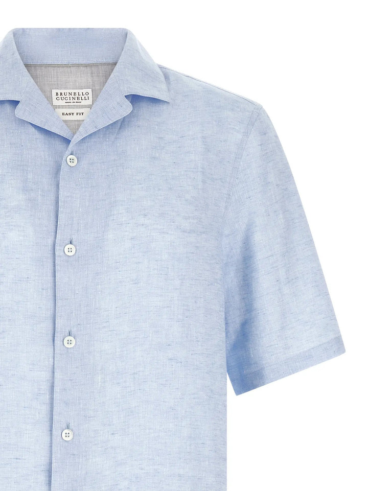 Brunello Cucinelli Sample Sale | Brunello Cucinelli Blue Linen Blouse - | Designer outlet