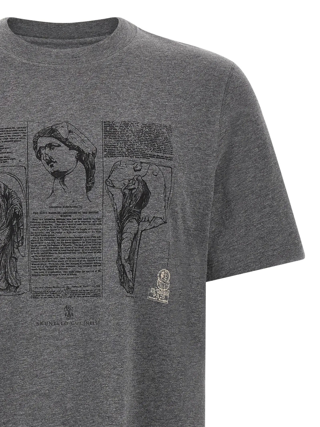 Brunello Cucinelli Gray Cotton T-Shirt